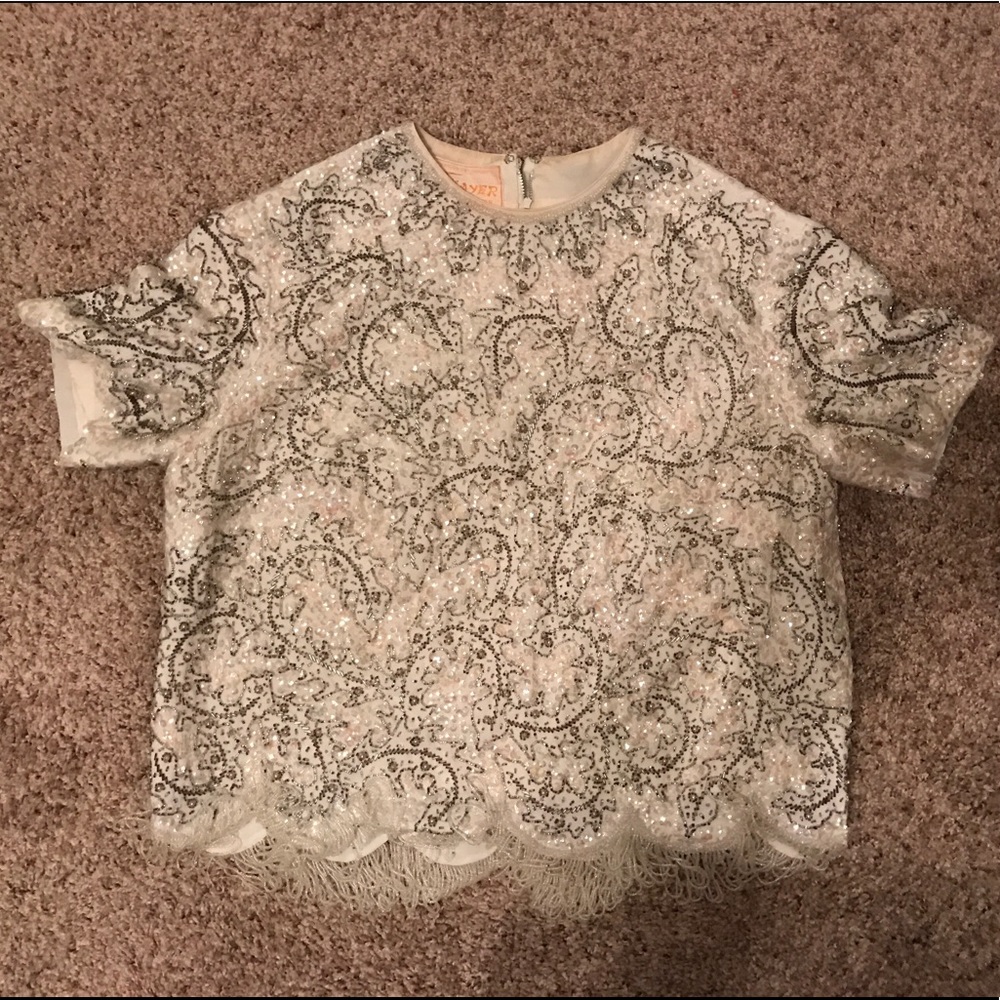 Thayer Sophisticates beaded top shirt size 14